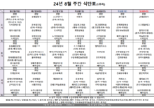 8월 1주차 식단표